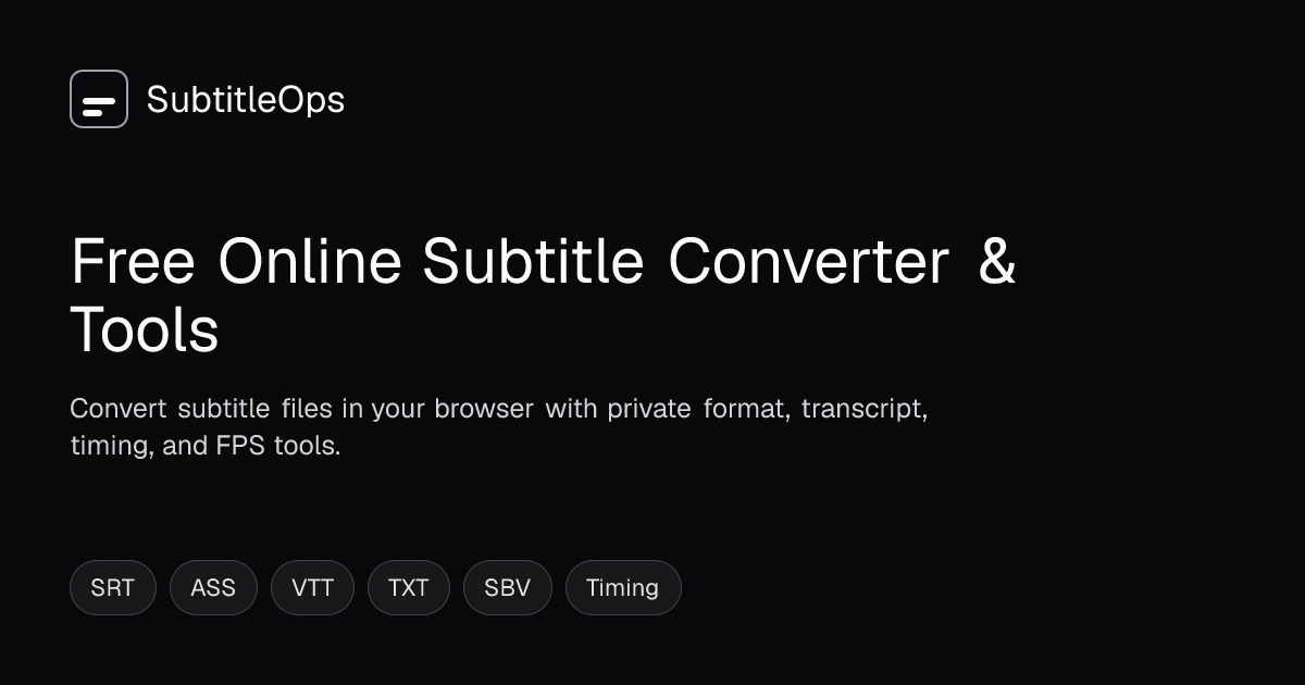 Free Online Subtitle Converter & Tools preview