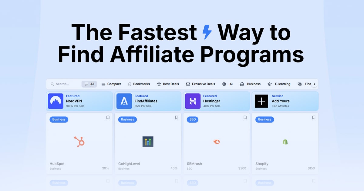Top Affiliate Programs Directory | FindAffiliates preview