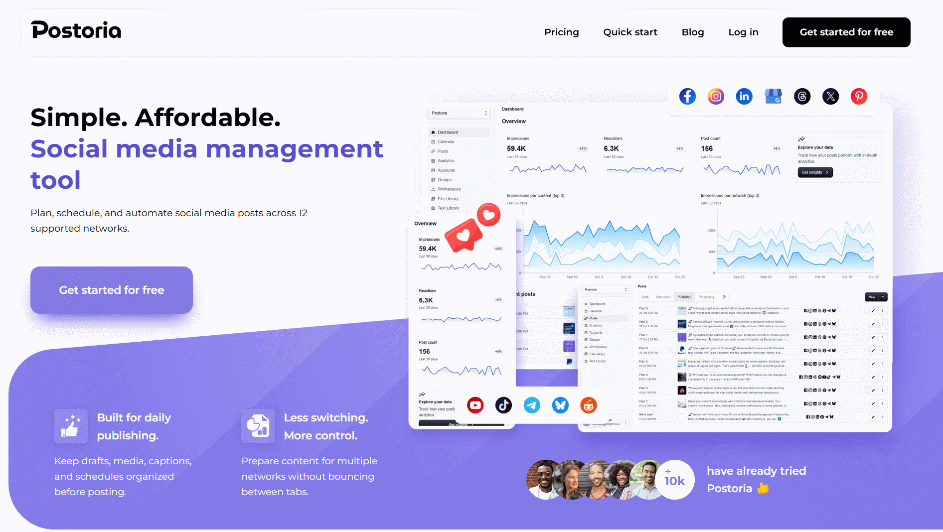 Postoria — Affordable Social Media Management Tool preview
