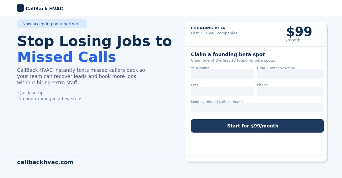 CallBack HVAC - 24/7 Call Management for HVAC Shops preview