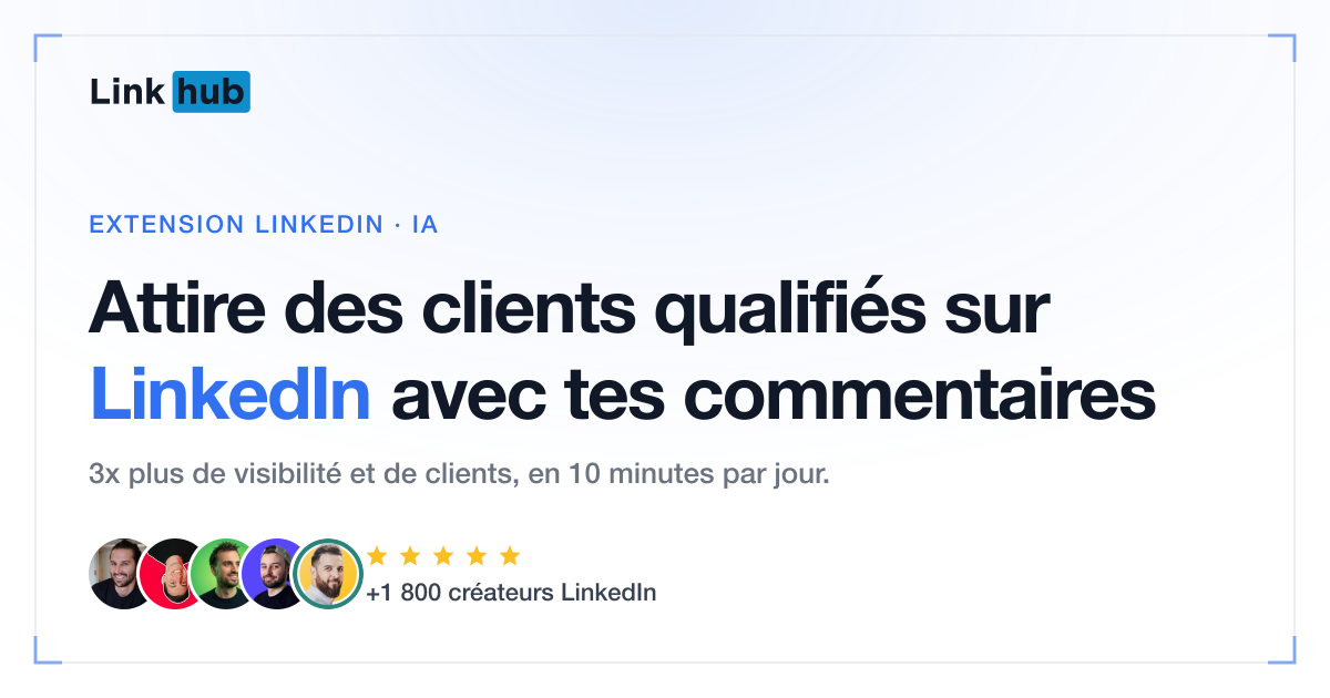 LinkHub — Commente sur LinkedIn et attire des clients (extension IA) preview