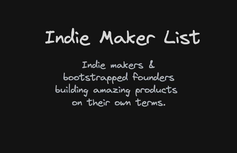 Indie Maker List preview