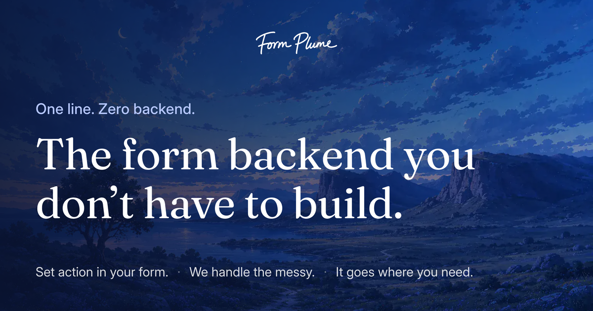 Form Plume - Backend for HTML Forms preview