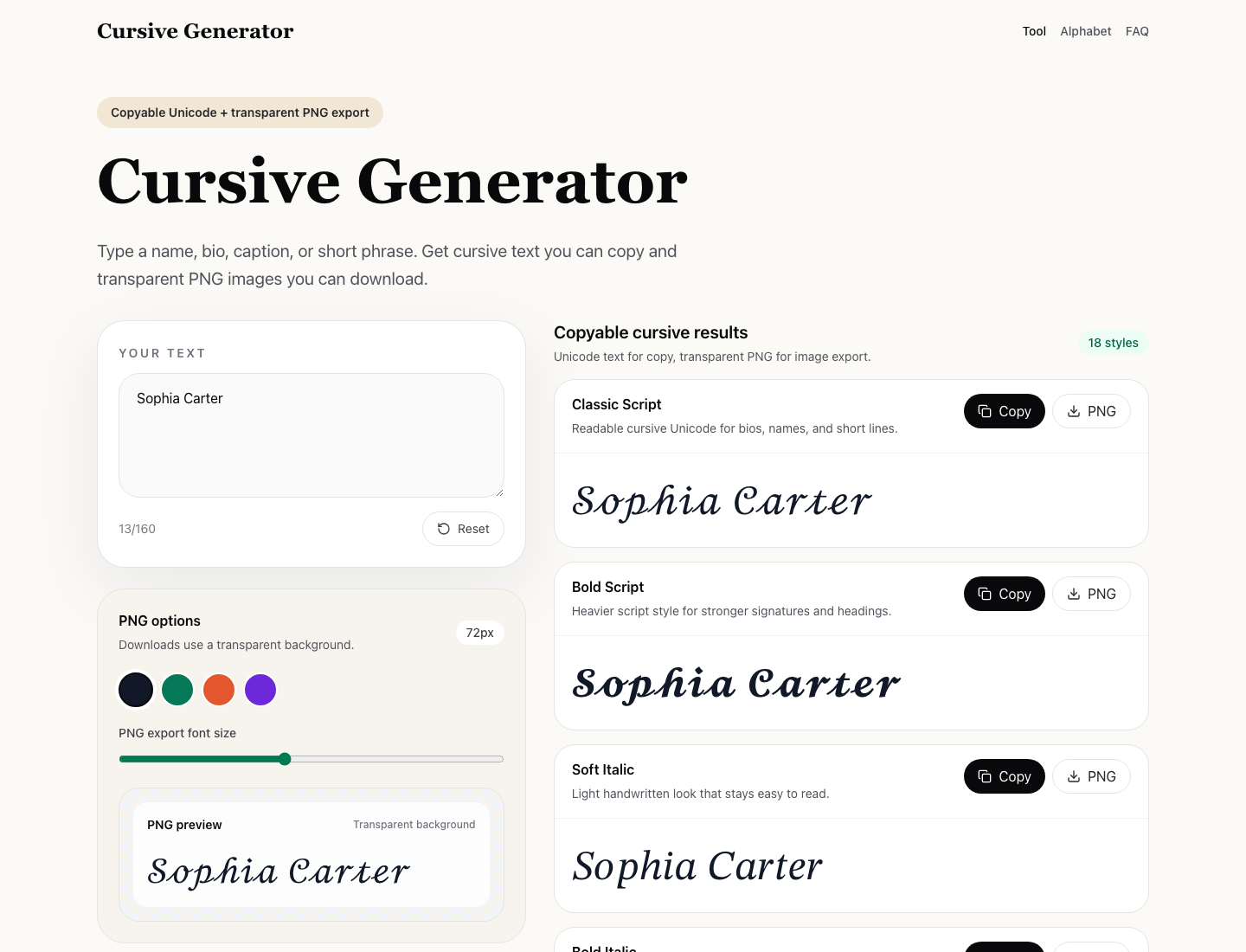 Cursive Text Generator - Stylish Copy & Paste preview