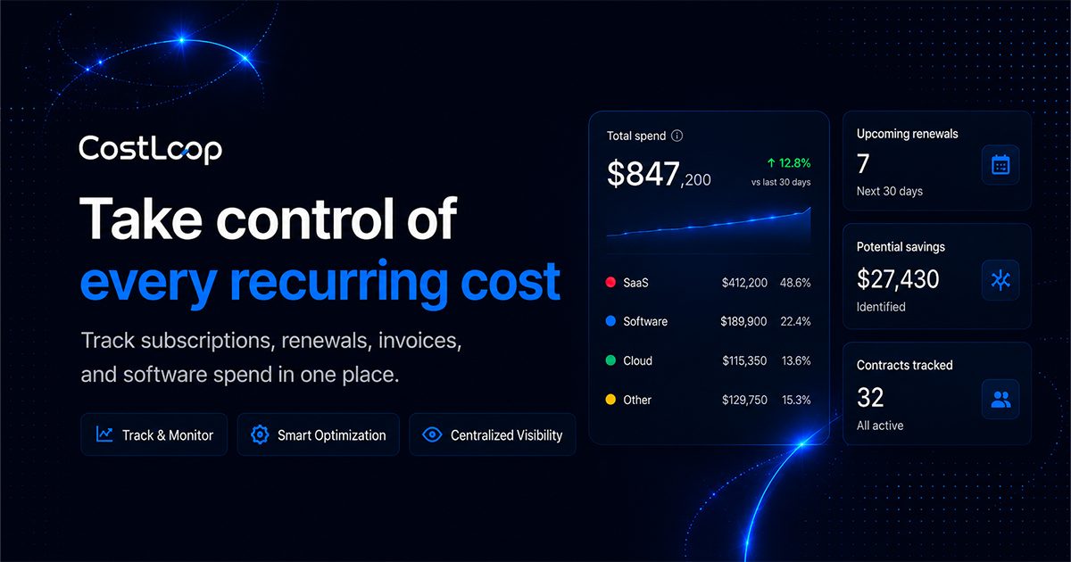 CostLoop | SaaS Subscription & Spend Management preview