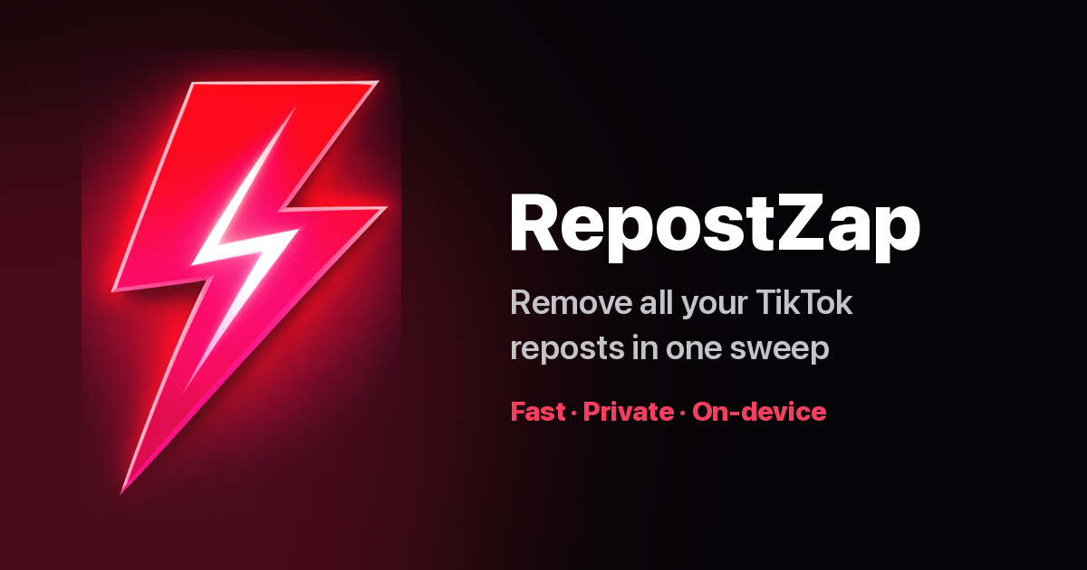 RepostZap — TikTok Repost Remover: Remove All Reposts at Once preview