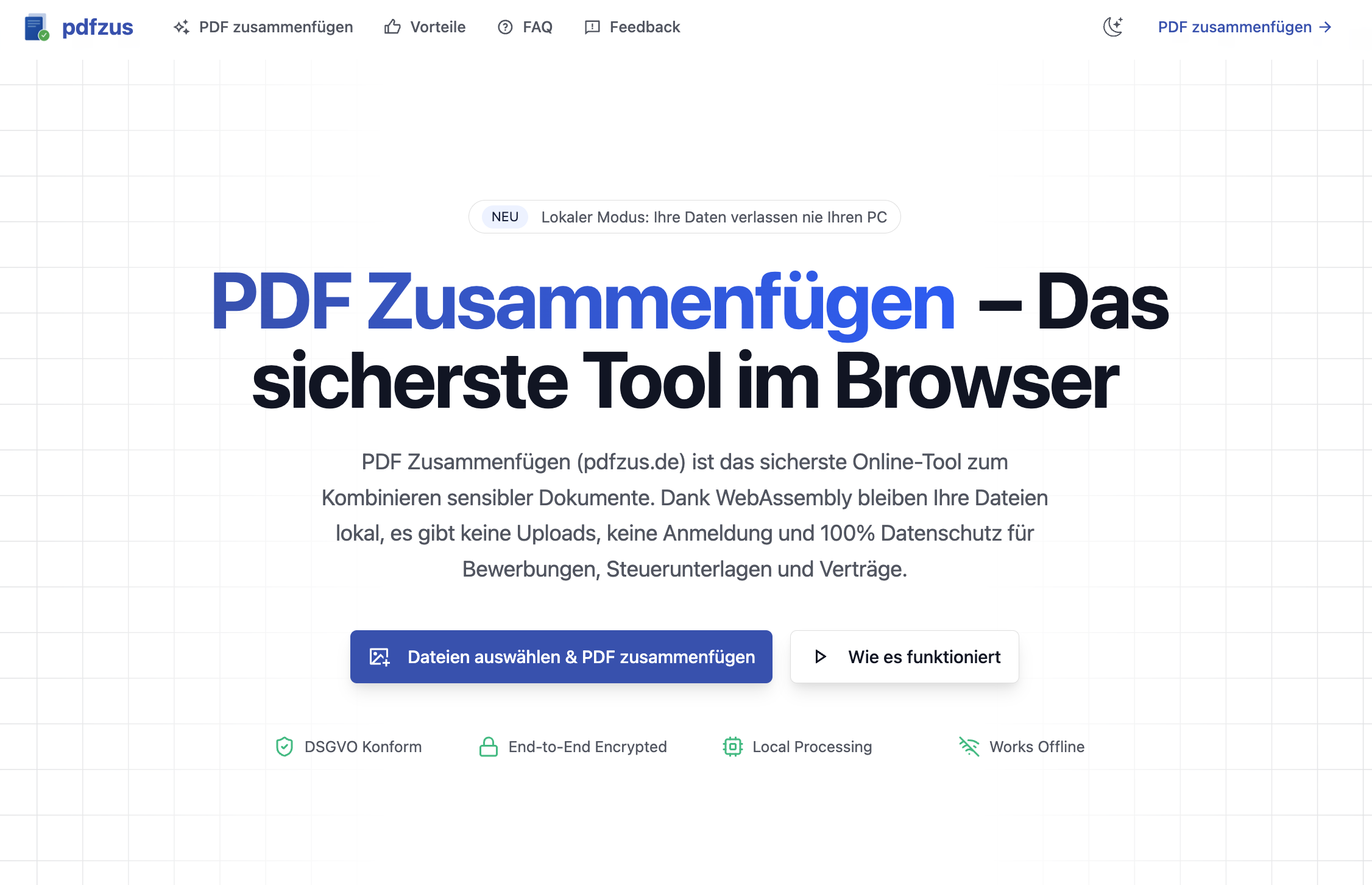 PDF Zusammenfügen – vertraulich & ohne Upload | pdfzus.de preview