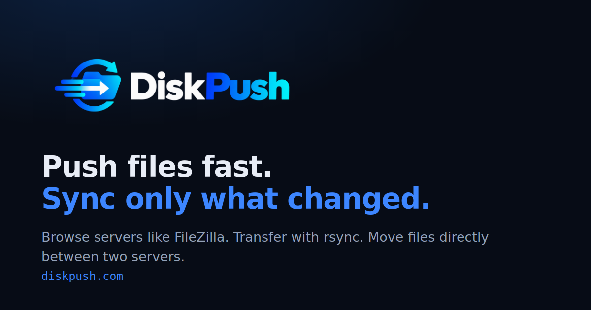 DiskPush — Fast Rsync File Transfer App preview