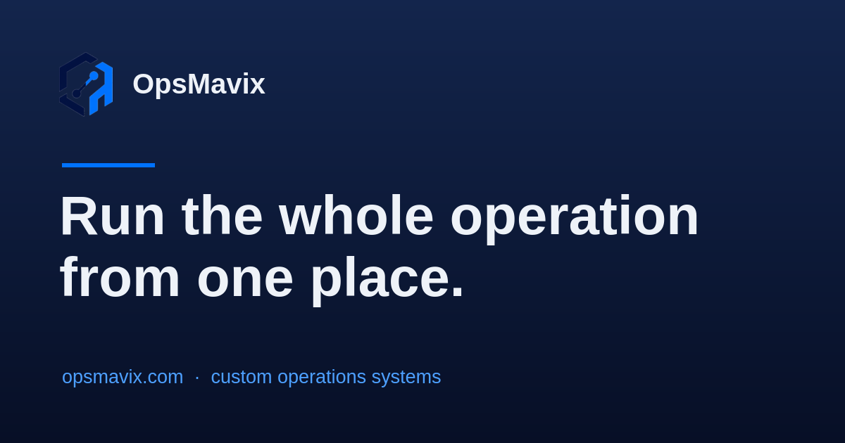 Operations Systems Beyond Spreadsheets | OpsMavix preview