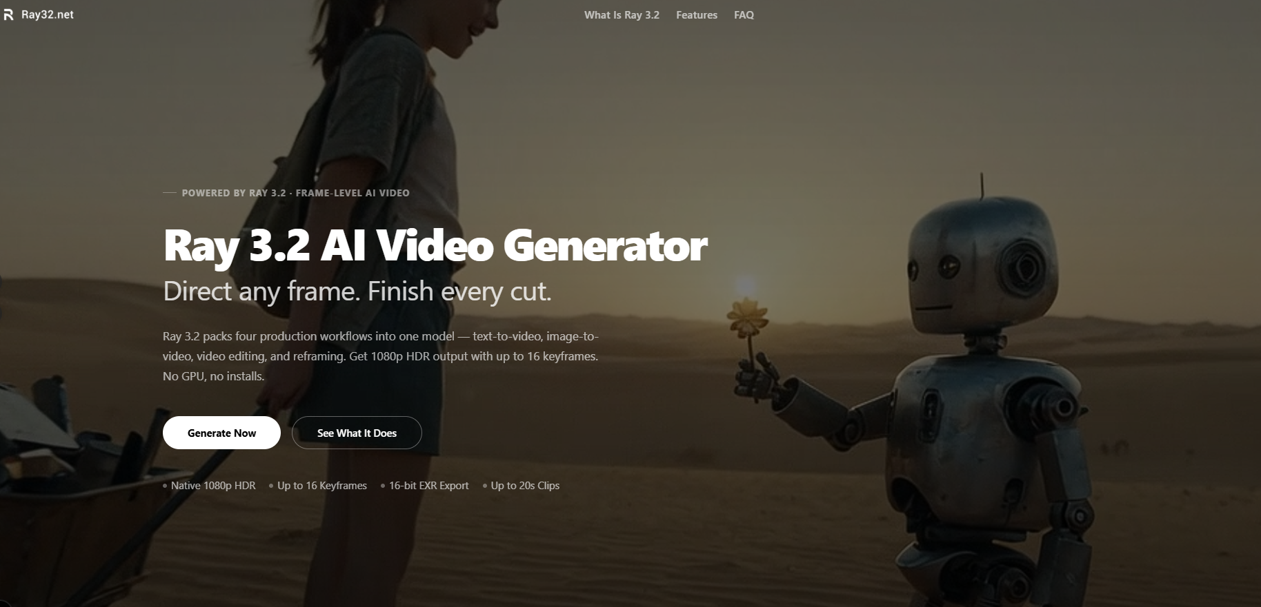Ray 3.2 AI Video Generator - Create Controlled Videos Online preview