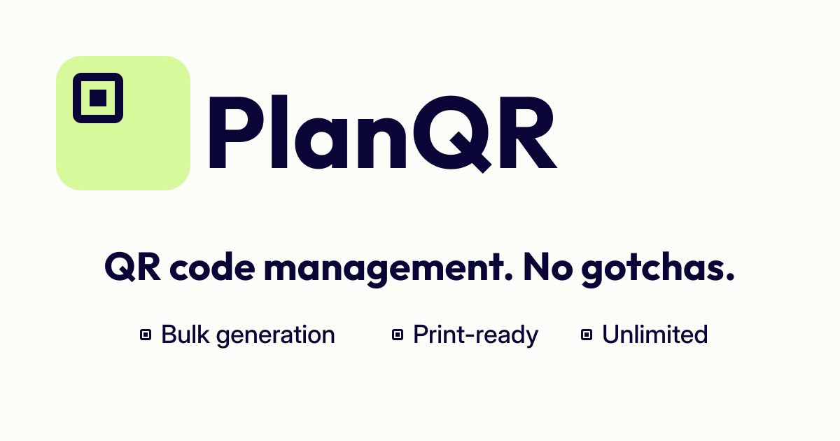 PlanQR - Professional QR Code Management preview