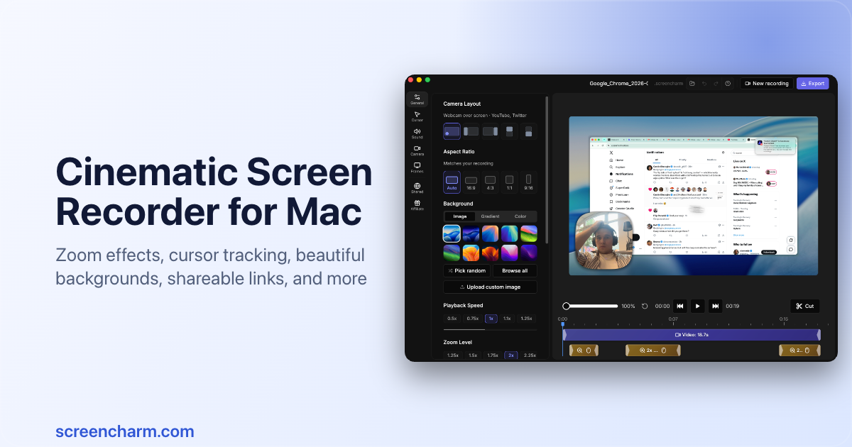 Mac Screen Recorder for Polished Videos | Screen Charm preview