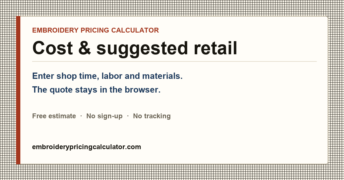 Embroidery Pricing Calculator preview